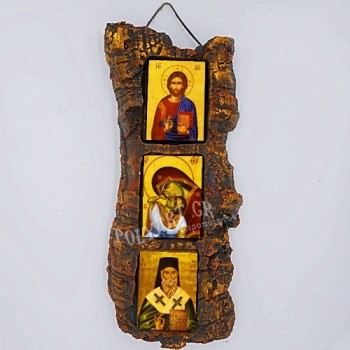 Πέτρινο Τρίπτυχο (Ιησούς-Θεοτόκος-Άγιος Νεκτάριος)