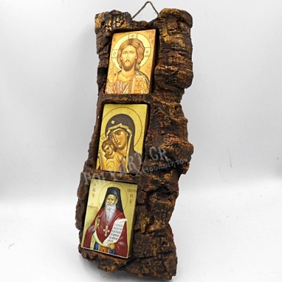 Πέτρινο Τρίπτυχο (Ιησούς-Θεοτόκος-Άγιος Πορφύριος)