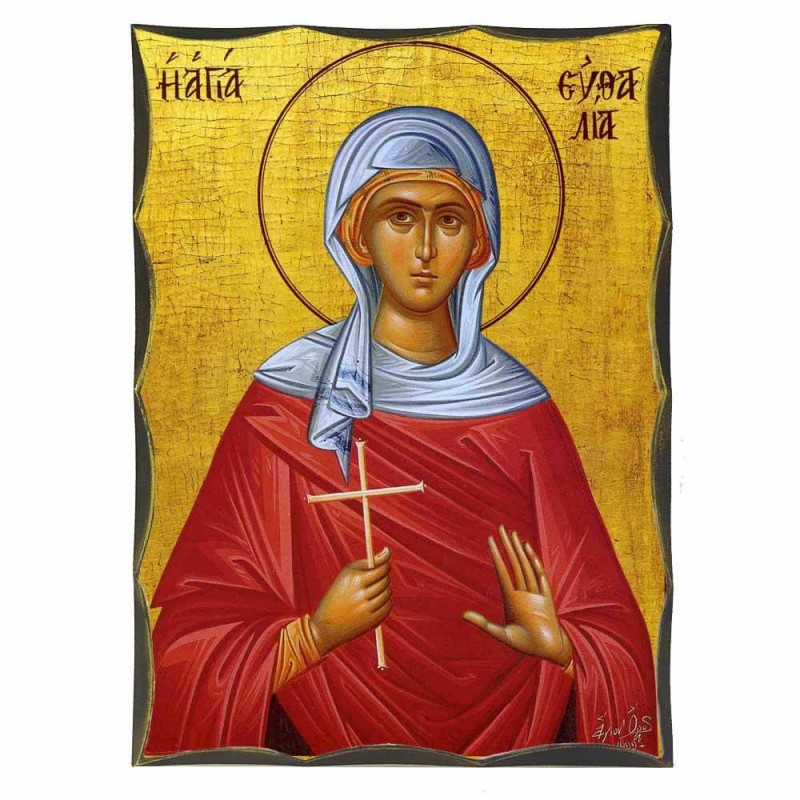 ΑΓΙΑ ΕΥΘΑΛΙΑ - Αγιορείτικη Ξύλινη Εικόνα