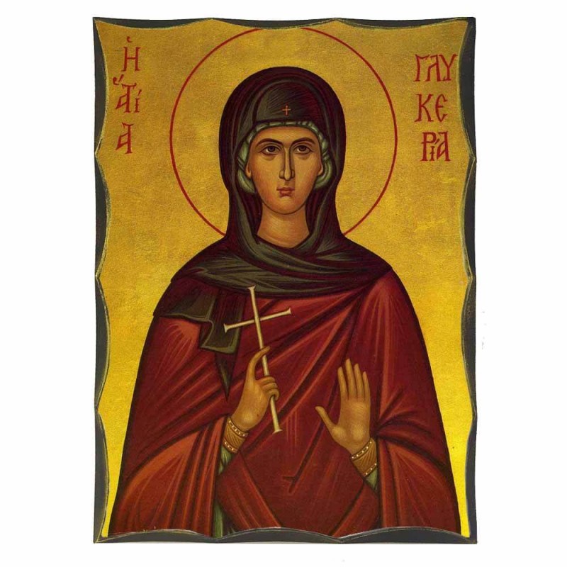 ΑΓΙΑ ΓΛΥΚΕΡΙΑ - Αγιορείτικη Ξύλινη Εικόνα