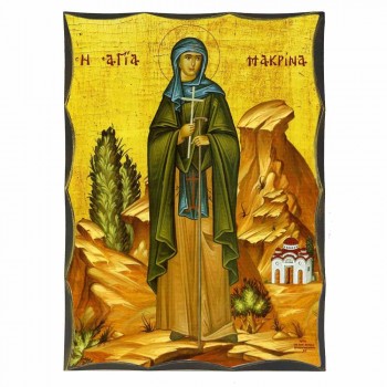 ΑΓΙΑ ΜΑΚΡΙΝΑ - Αγιορείτικη Ξύλινη Εικόνα
