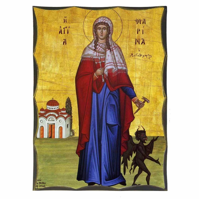 ΑΓΙΑ ΜΑΡΙΝΑ - Αγιορείτικη Ξύλινη Εικόνα