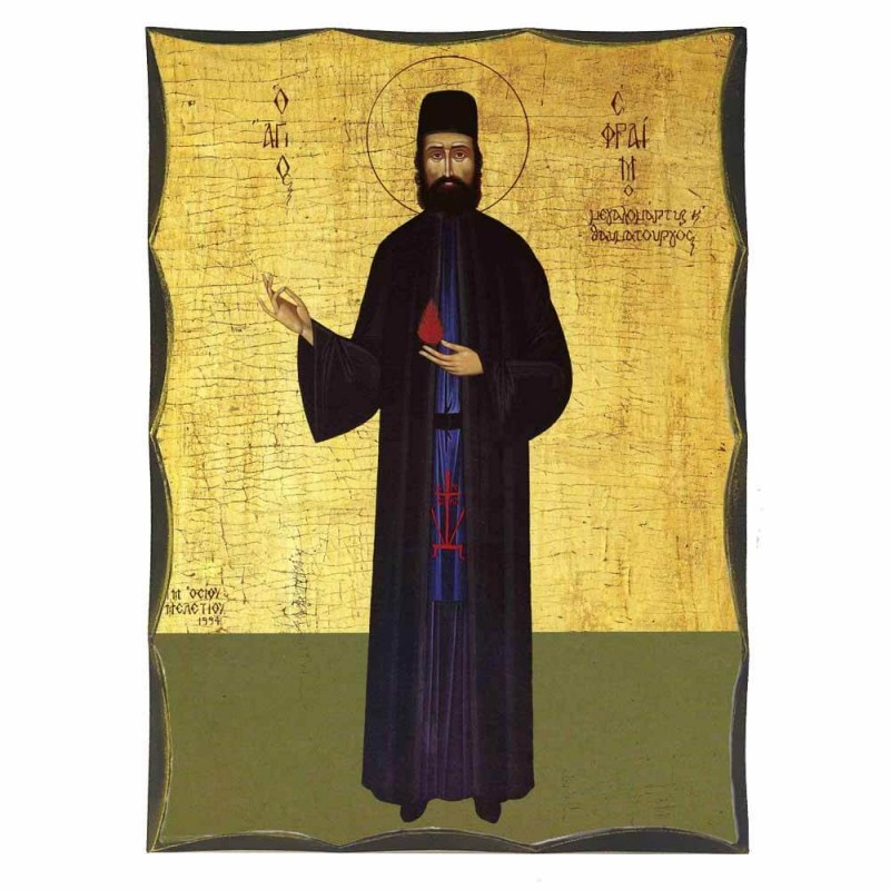 ΑΓΙΟΣ ΕΦΡΑΙΜ - Αγιορείτικη Ξύλινη Εικόνα