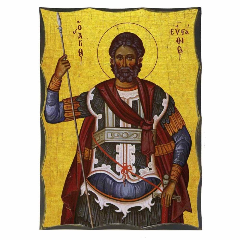 ΑΓΙΟΣ ΕΥΣΤΑΘΙΟΣ - Αγιορείτικη Ξύλινη Εικόνα