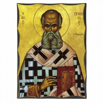 ΑΓΙΟΣ ΓΡΗΓΟΡΙΟΣ Ο ΘΕΟΛΟΓΟΣ - Αγιορείτικη Ξύλινη Εικόνα