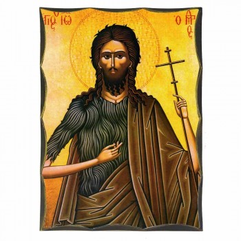 ΑΓΙΟΣ ΙΩΑΝΝΗΣ ΠΡΟΔΡΟΜΟΣ - Αγιορείτικη Ξύλινη Εικόνα