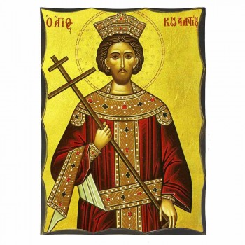 ΑΓΙΟΣ ΚΩΝΣΤΑΝΤΙΝΟΣ - Αγιορείτικη Ξύλινη Εικόνα