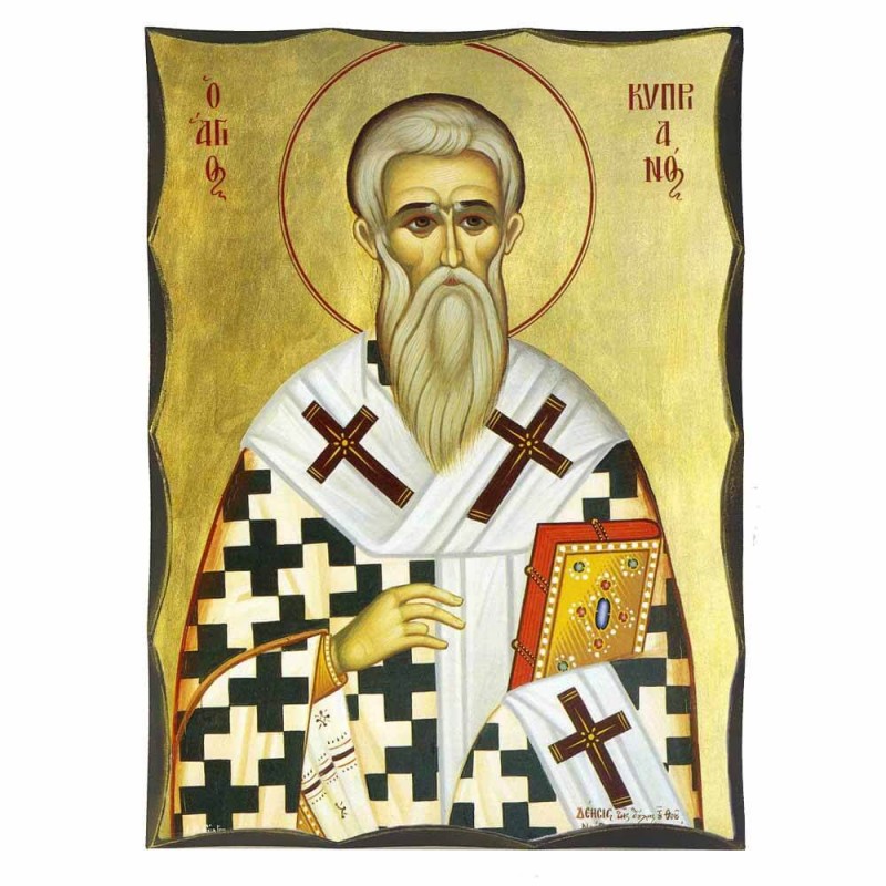 ΑΓΙΟΣ ΚΥΠΡΙΑΝΟΣ - Αγιορείτικη Ξύλινη Εικόνα
