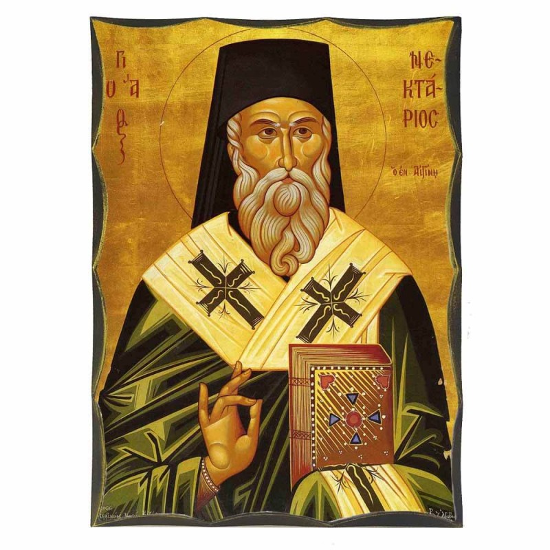ΑΓΙΟΣ ΝΕΚΤΑΡΙΟΣ - Αγιορείτικη Ξύλινη Εικόνα