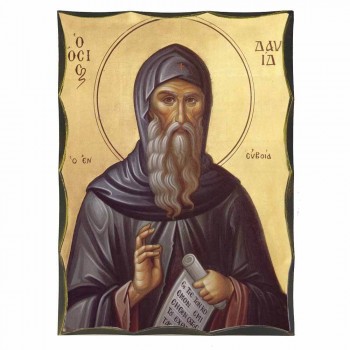 ΟΣΙΟΣ ΔΑΥΙΔ - Αγιορείτικη Ξύλινη Εικόνα