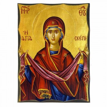 ΠΑΝΑΓΙΑ ΑΓΙΑ ΣΚΕΠΗ - Αγιορείτικη Ξύλινη Εικόνα