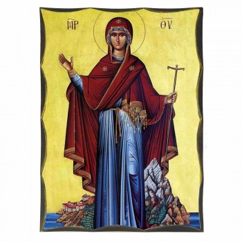 ΠΑΝΑΓΙΑ ΑΓΙΟΥ ΟΡΟΥΣ - Αγιορείτικη Ξύλινη Εικόνα