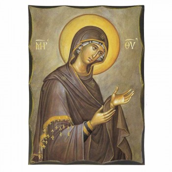 ΠΑΝΑΓΙΑ ΔΕΟΜΕΝΗ - Αγιορείτικη Ξύλινη Εικόνα