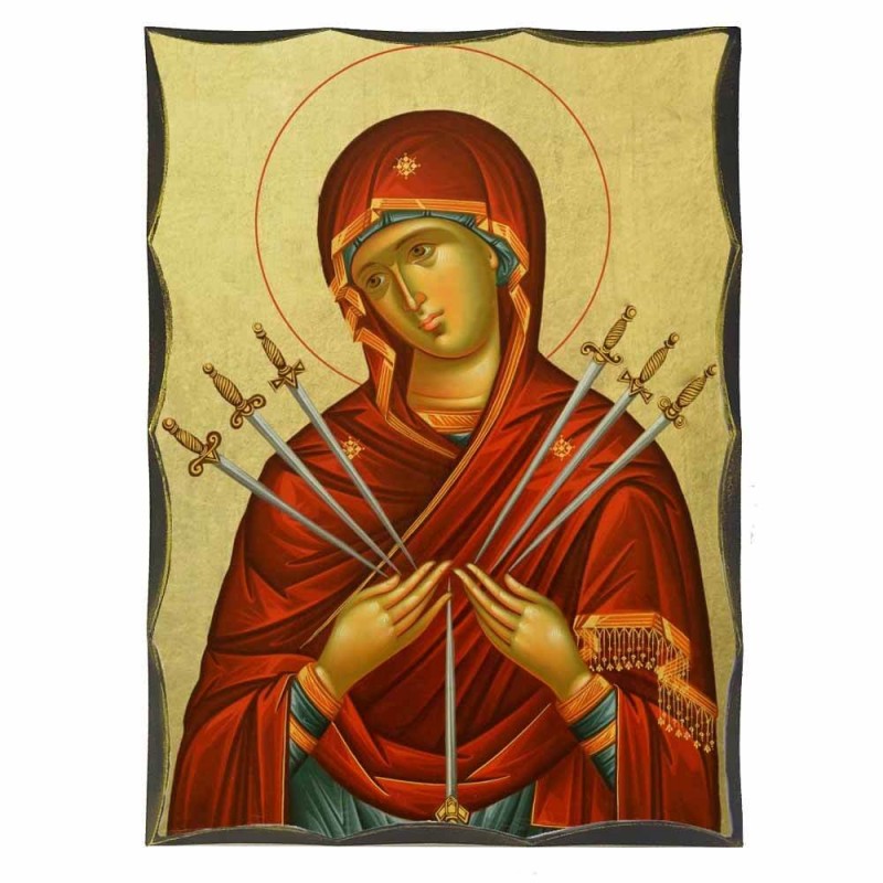 ΠΑΝΑΓΙΑ ΕΠΤΑΣΠΑΘΗ - Αγιορείτικη Ξύλινη Εικόνα