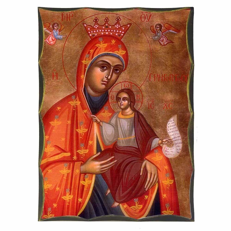 ΠΑΝΑΓΙΑ ΓΡΗΓΟΡΙΤΙΣΣΑ - Αγιορείτικη Ξύλινη Εικόνα