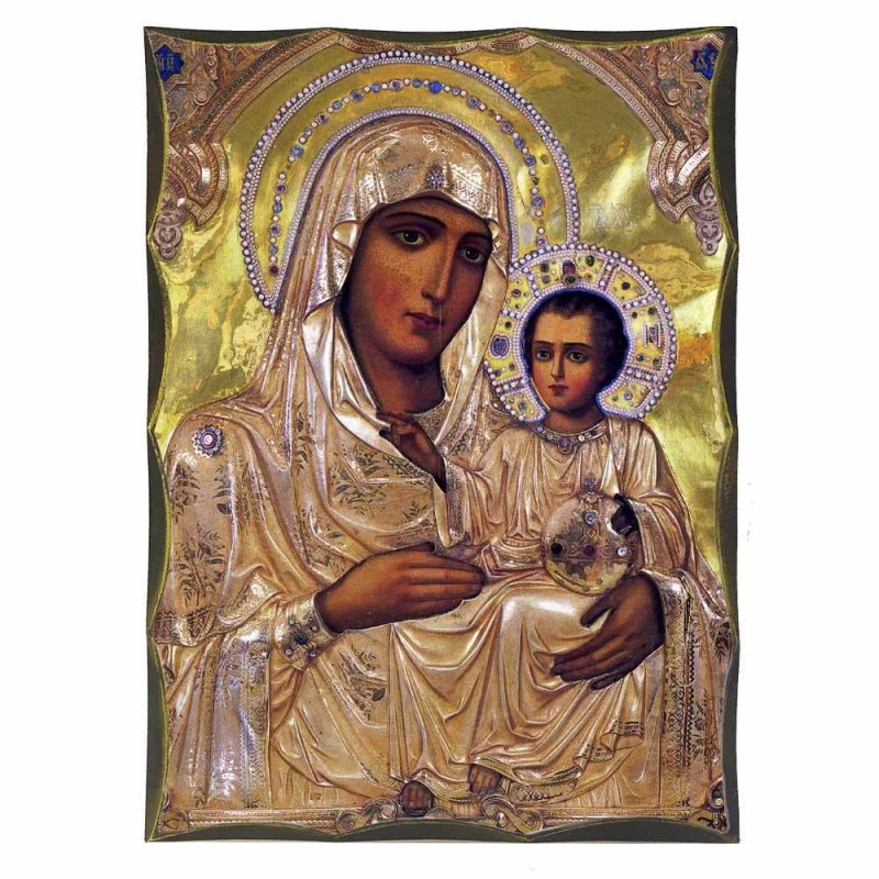 ΠΑΝΑΓΙΑ ΙΕΡΟΣΟΛΥΜΙΤΙΣΣΑ- Αγιορείτικη Ξύλινη Εικόνα