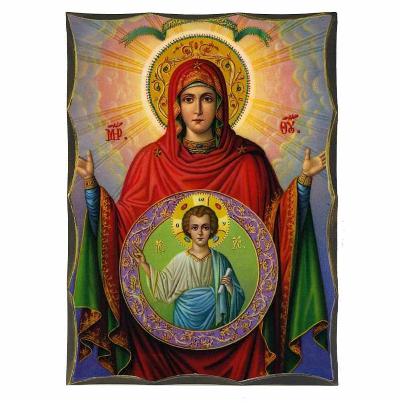 ΠΑΝΑΓΙΑ ΚΥΟΦΟΡΟΥΣΑ - Αγιορείτικη Ξύλινη Εικόνα