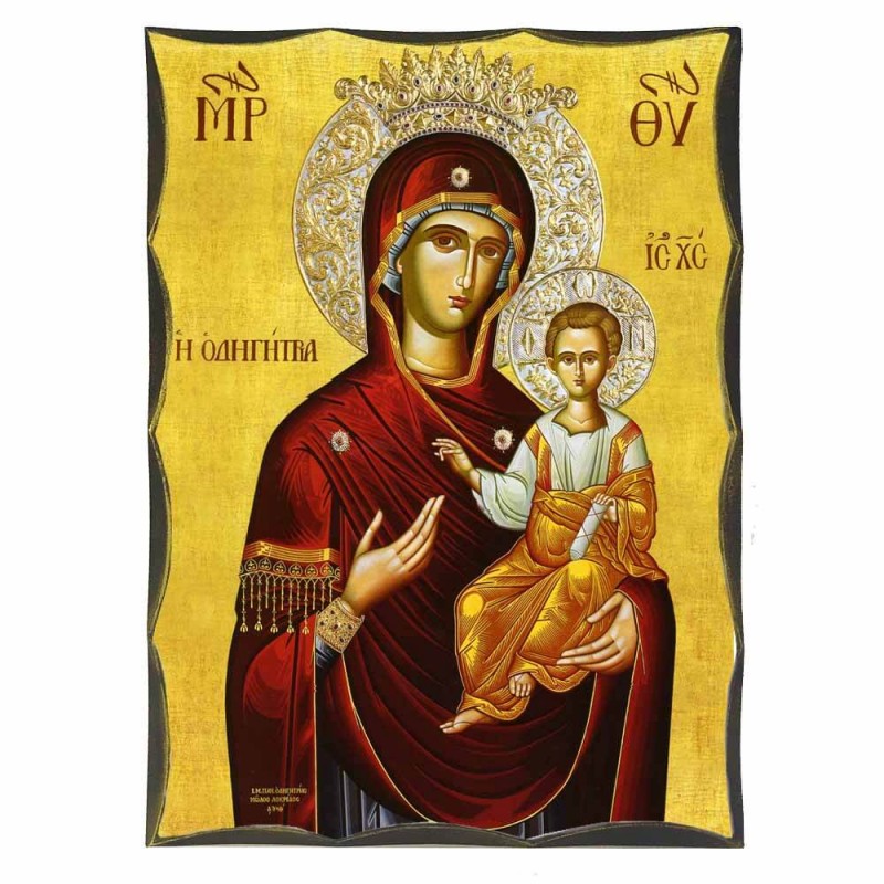 ΠΑΝΑΓΙΑ ΟΔΗΓΗΤΡΙΑ - Αγιορείτικη Ξύλινη Εικόνα