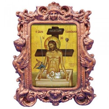 ΙΗΣΟΥΣ ΧΡΙΣΤΟΣ Η ΑΚΡΑ ΤΑΠΕΙΝΩΣΗ - Χάλκινη Κορνίζα Μπαρόκ