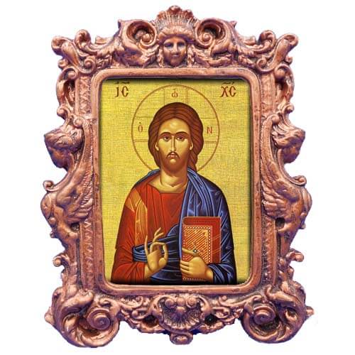 ΙΗΣΟΥΣ ΧΡΙΣΤΟΣ ΕΥΛΟΓΩΝ - Χάλκινη Κορνίζα Μπαρόκ