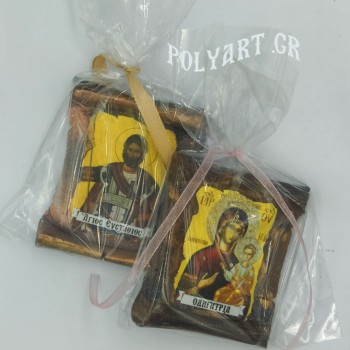 ΑΓΙΟΣ ΝΕΚΤΑΡΙΟΣ - Μπομπονιέρα Κεραμική Περγαμηνή Μαγνητάκι Ψυγείου