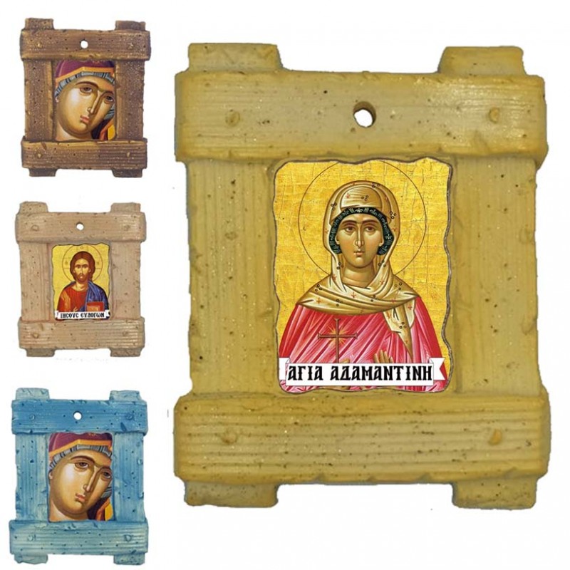 ΑΓΙΑ ΑΔΑΜΑΝΤΙΝΗ - Εικόνα σε Κεραμικό Καδράκι 