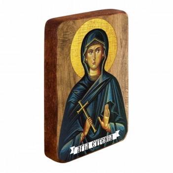 ΑΓΙΑ ΕΥΓΕΝΙΑ - Ξύλινη Εικονίτσα Μπομπονιέρα 10cm