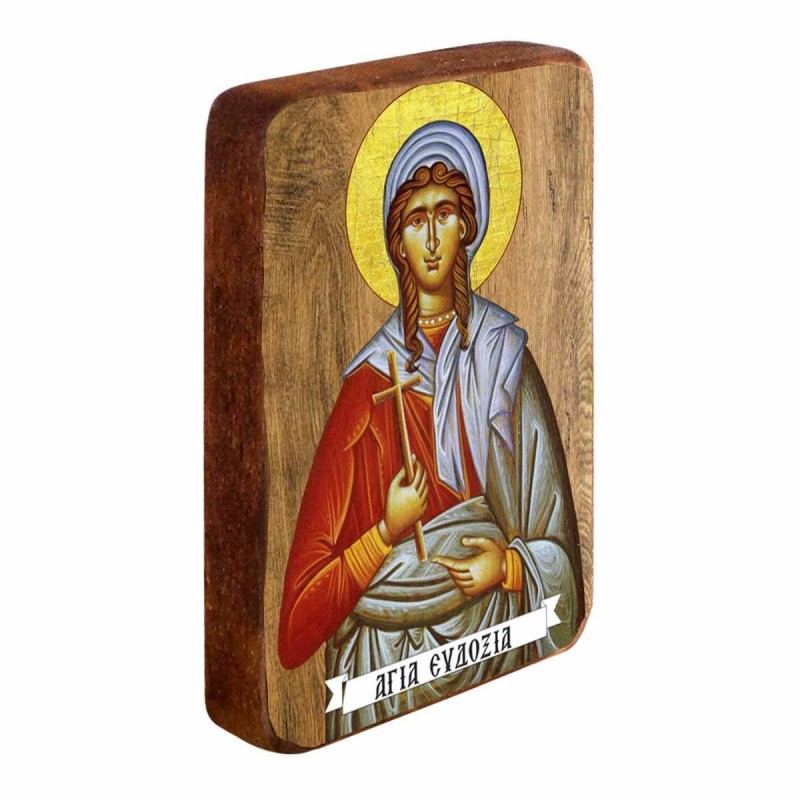 ΑΓΙΑ ΕΥΔΟΞΙΑ - Ξύλινη Εικονίτσα Μπομπονιέρα 10cm