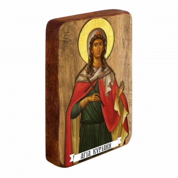 ΑΓΙΑ ΚΥΡΙΑΚΗ - Ξύλινη Εικονίτσα Μπομπονιέρα 10cm