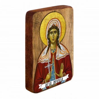 ΑΓΙΑ ΛΟΥΚΙΑ - Ξύλινη Εικονίτσα Μπομπονιέρα 10cm