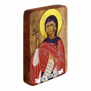 ΑΓΙΑ ΜΑΡΓΑΡΙΤΑ - Ξύλινη Εικονίτσα Μπομπονιέρα 10cm