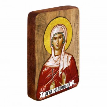 ΑΓΙΑ ΜΕΛΠΟΜΕΝΗ - Ξύλινη Εικονίτσα Μπομπονιέρα 10cm