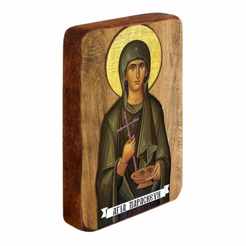 ΑΓΙΑ ΠΑΡΑΣΚΕΥΗ - Ξύλινη Εικονίτσα Μπομπονιέρα 9 cm