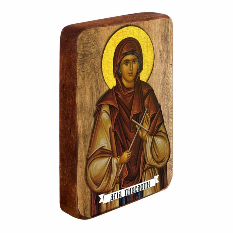 ΑΓΙΑ ΠΗΝΕΛΟΠΗ - Ξύλινη Εικονίτσα Μπομπονιέρα 10cm