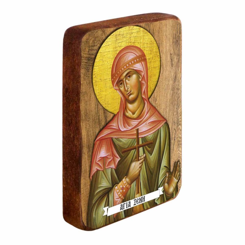 ΑΓΙΑ ΞΕΝΗ - Ξύλινη Εικονίτσα Μπομπονιέρα 10cm