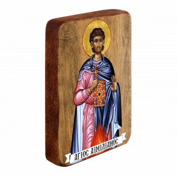 ΑΓΙΟΣ ΑΙΜΙΛΙΑΝΟΣ - Ξύλινη Εικονίτσα Μπομπονιέρα 10cm