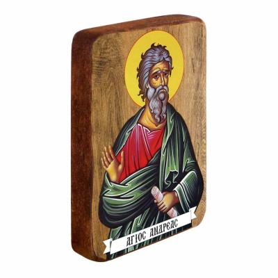 ΑΓΙΟΣ ΑΝΔΡΕΑΣ - Ξύλινη Εικονίτσα Μπομπονιέρα 10cm