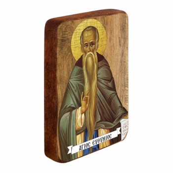 ΑΓΙΟΣ ΕΥΘΥΜΙΟΣ - Ξύλινη Εικονίτσα Μπομπονιέρα 10cm