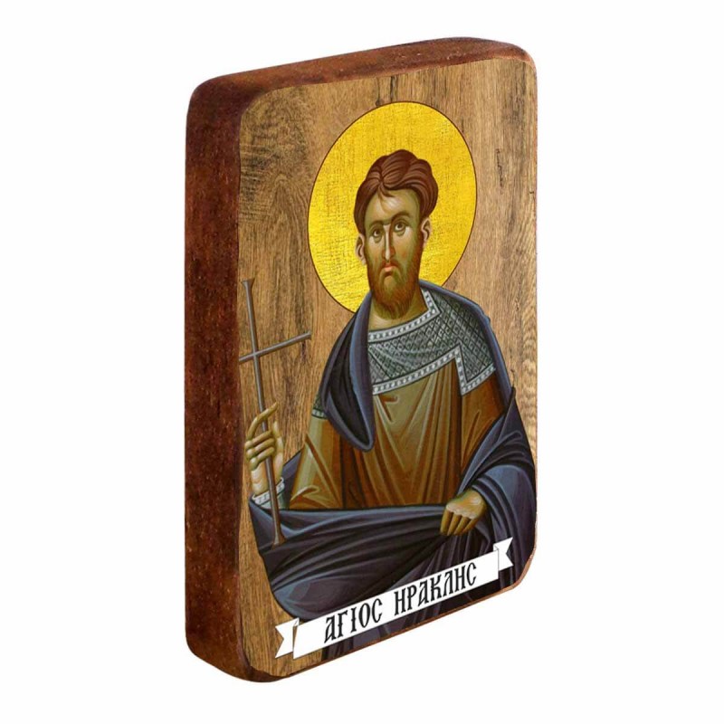 ΑΓΙΟΣ ΗΡΑΚΛΗΣ - Ξύλινη Εικονίτσα Μπομπονιέρα 10cm