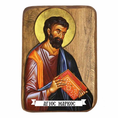 ΑΓΙΟΣ ΜΑΡΚΟΣ - Ξύλινη Εικονίτσα Μπομπονιέρα 9cm