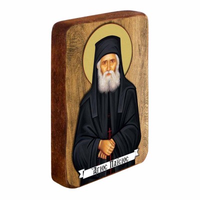 ΑΓΙΟΣ ΠΑΪΣΙΟΣ - Ξύλινη Εικονίτσα Μπομπονιέρα 10cm