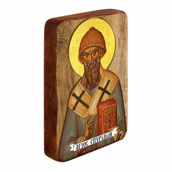 ΑΓΙΟΣ ΣΠΥΡΙΔΩΝ - Ξύλινη Εικονίτσα Μπομπονιέρα 9cm