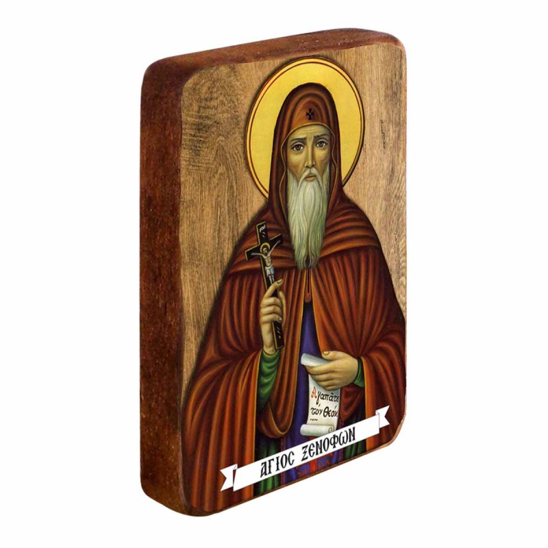 ΑΓΙΟΣ ΞΕΝΟΦΩΝ - Ξύλινη Εικονίτσα Μπομπονιέρα 10cm