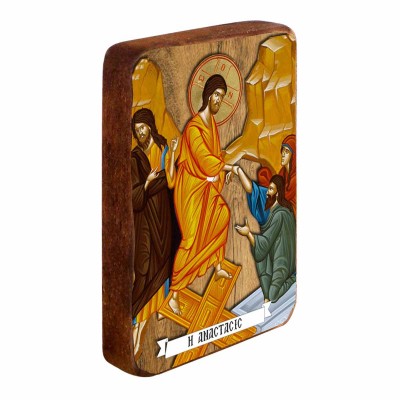 ΑΝΑΣΤΑΣΗ ΧΡΙΣΤΟΥ - Ξύλινη Εικονίτσα Μπομπονιέρα 10cm