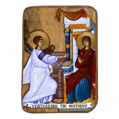 ΕΥΑΓΓΕΛΙΣΜΟΣ ΘΕΟΤΟΚΟΥ - Ξύλινη Εικονίτσα Μπομπονιέρα 10cm