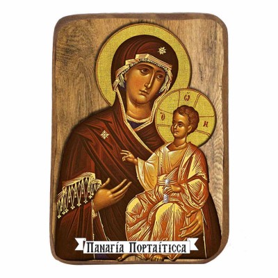 ΠΑΝΑΓΙΑ ΠΟΡΤΑΪΤΙΣΣΑ - Ξύλινη Εικονίτσα Μπομπονιέρα 9cm