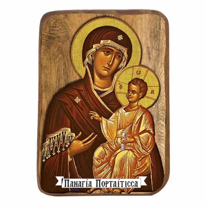 ΠΑΝΑΓΙΑ ΠΟΡΤΑΪΤΙΣΣΑ - Ξύλινη Εικονίτσα Μπομπονιέρα 9cm