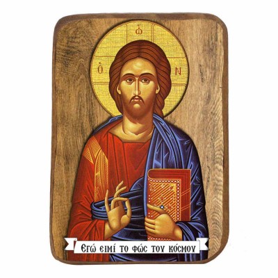 ΙΗΣΟΥΣ ΧΡΙΣΤΟΣ - Ξύλινη Εικονίτσα Μπομπονιέρα 9cm