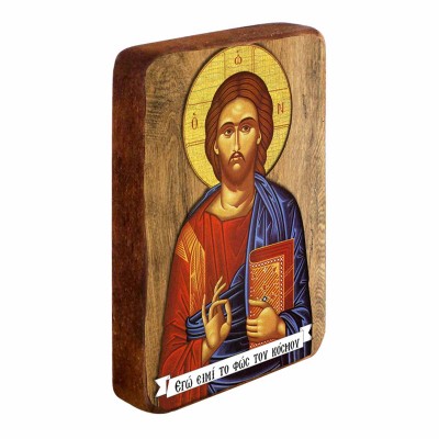 ΙΗΣΟΥΣ ΧΡΙΣΤΟΣ - Ξύλινη Εικονίτσα Μπομπονιέρα 9cm