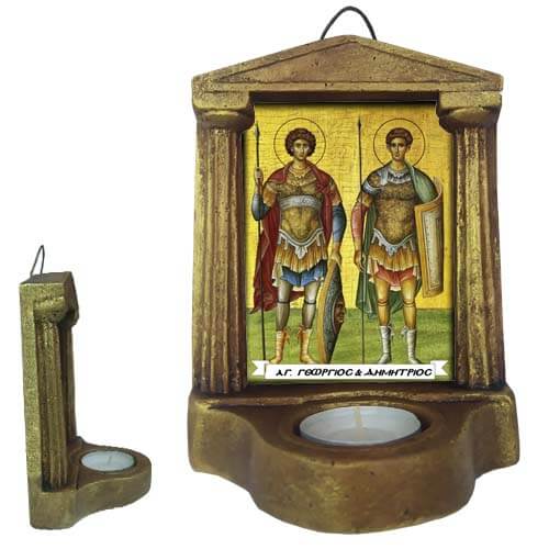 ΑΓΙΟΙ ΓΕΩΡΓΙΟΣ & ΔΗΜΗΤΡΙΟΣ - Εικονοστάσι Τοίχου & Βάσης με Ρεσώ